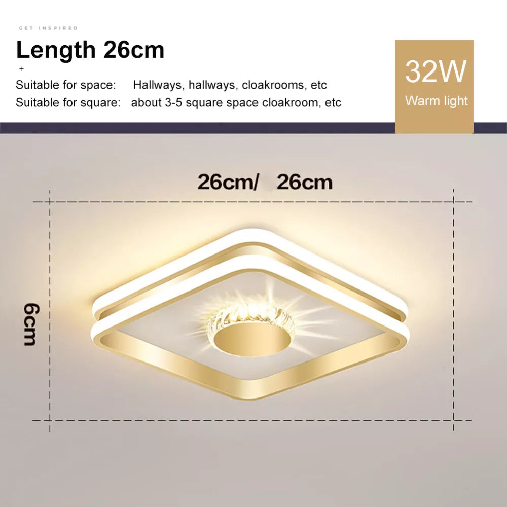 Gold-Finished LED Ceiling Light