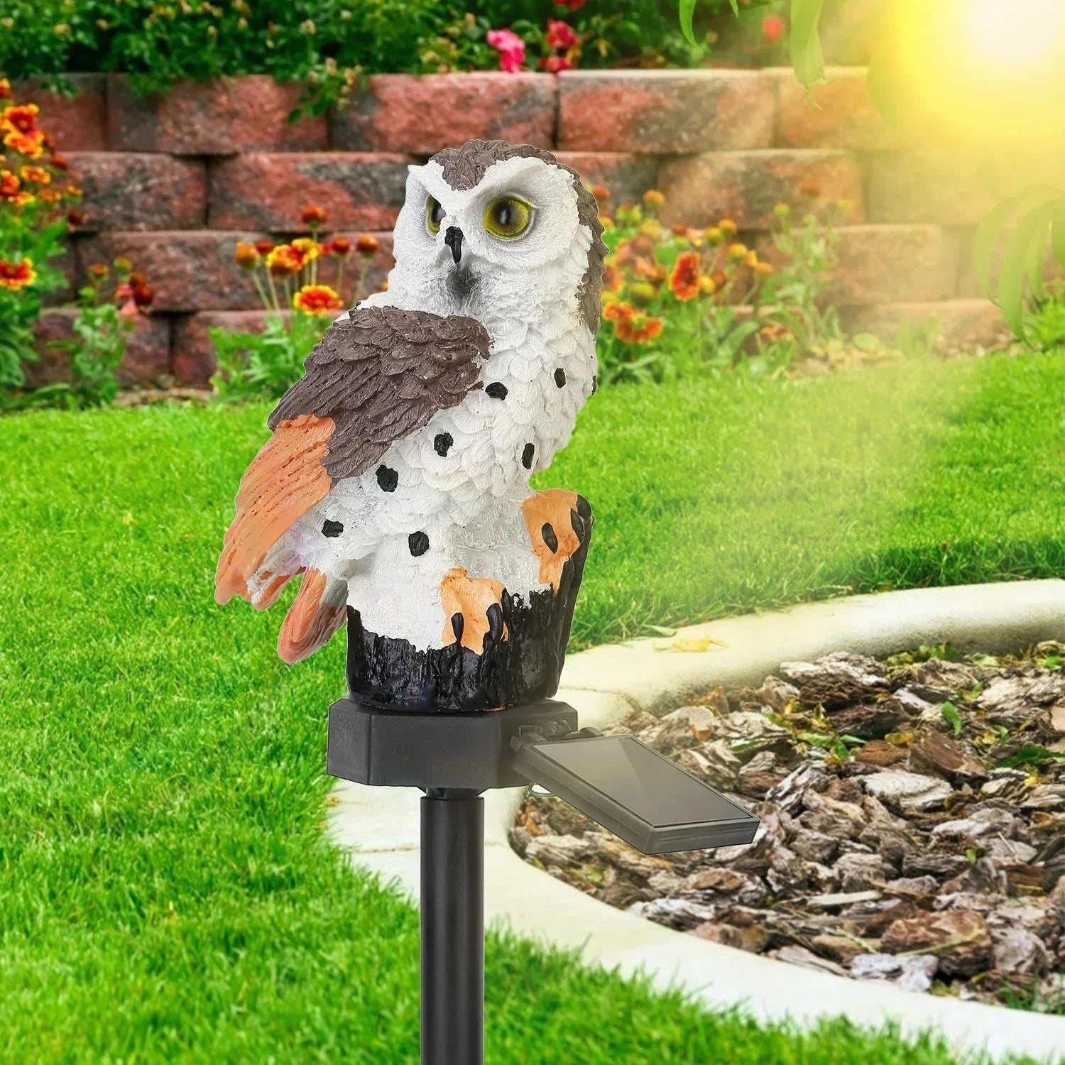 Solar-Powered Garden Lamp with Decorative Owl Design – LED Outdoor Light for the Garden