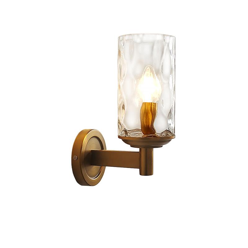 Single Arm Clear Glow Glass Wall Light