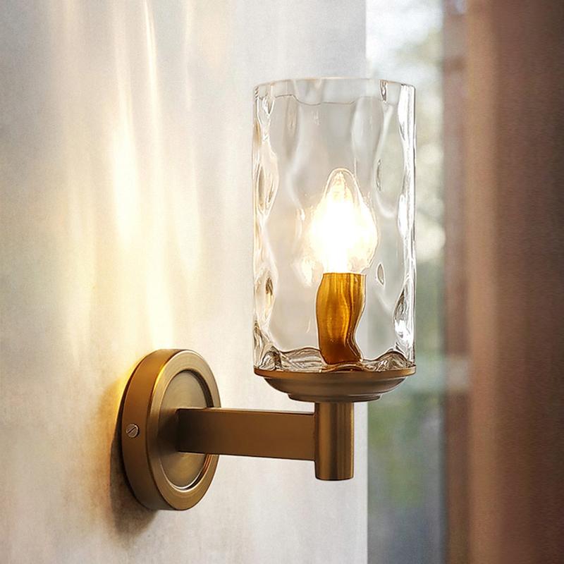 Single Arm Clear Glow Glass Wall Light