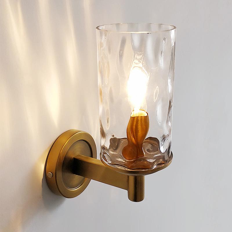 Single Arm Clear Glow Glass Wall Light