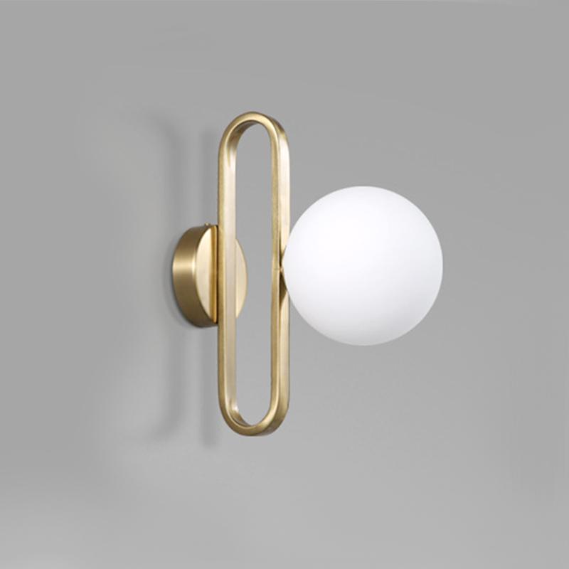 Modern Single-Bulb Glass Bowl Wall Light