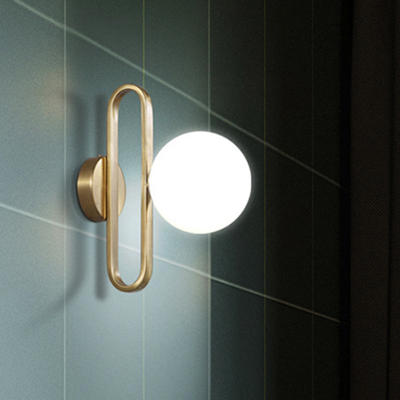 Modern Single-Bulb Glass Bowl Wall Light