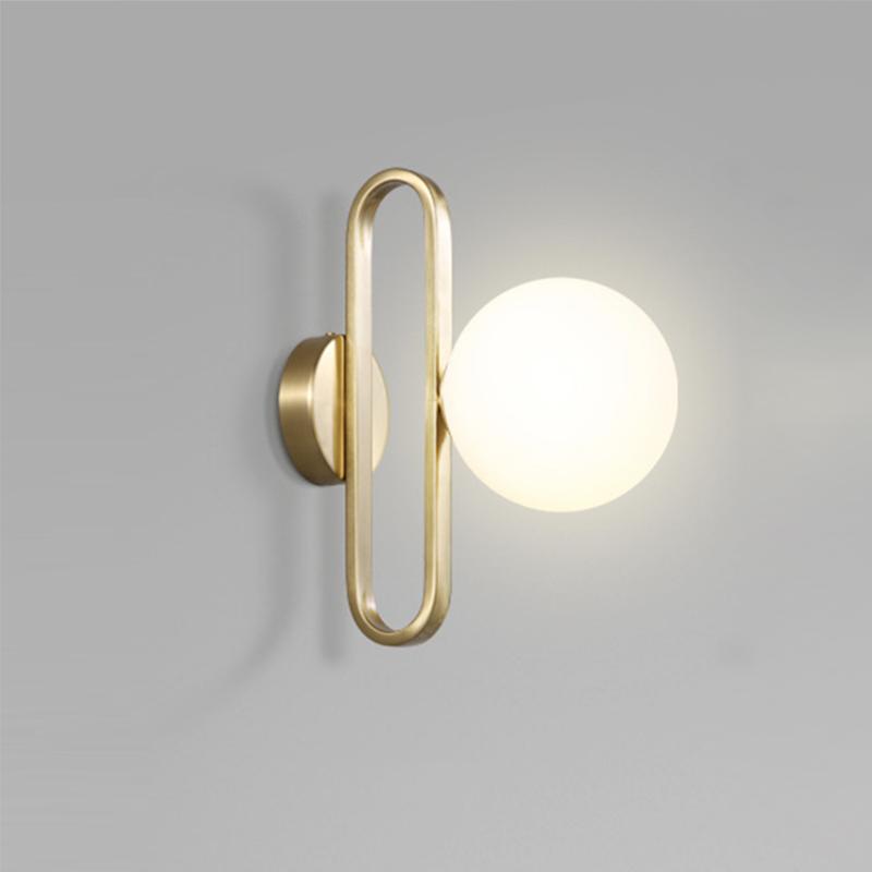 Modern Single-Bulb Glass Bowl Wall Light