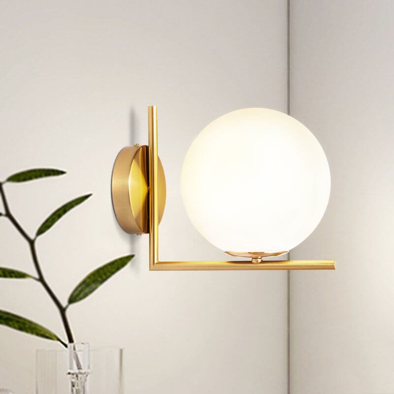 Elegant Vintage Globe Wall Lamp with Frosted Glass