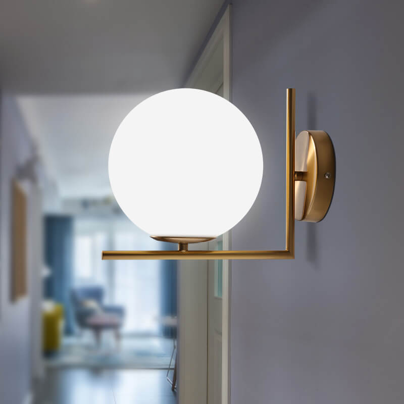 Elegant Vintage Globe Wall Lamp with Frosted Glass