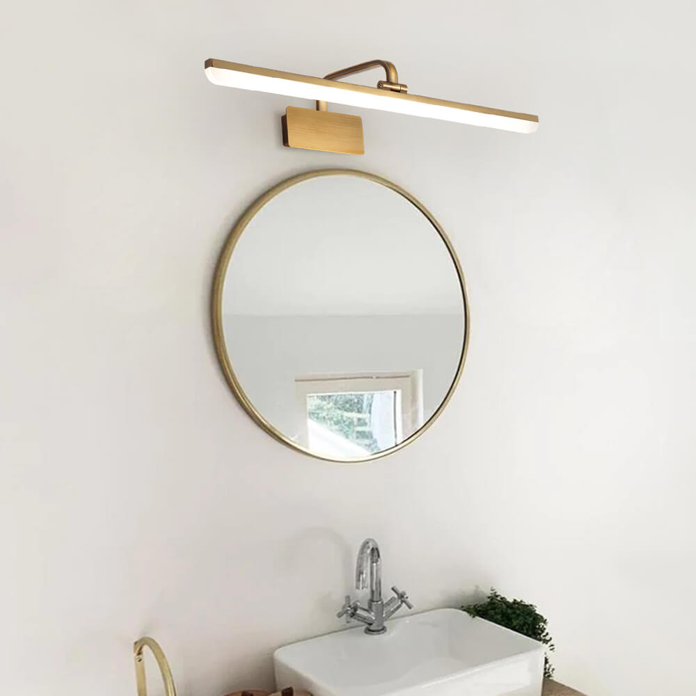 Modern LED Bathroom Vanity Light Fixture in Satin Gold