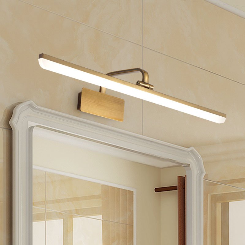 Modern LED Bathroom Vanity Light Fixture in Satin Gold