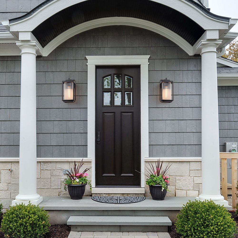 Outdoor Striped Glass Lantern
