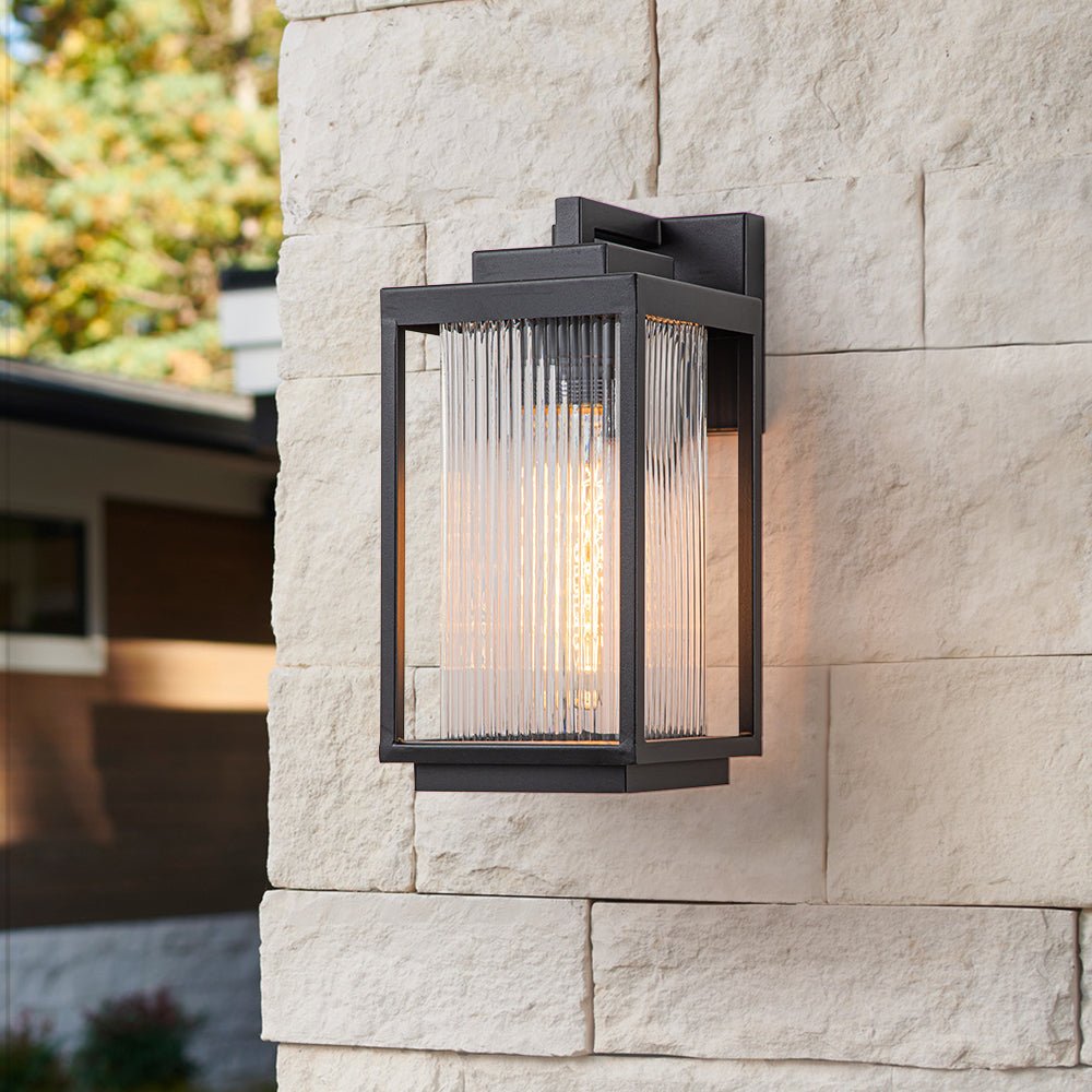 Outdoor Striped Glass Lantern