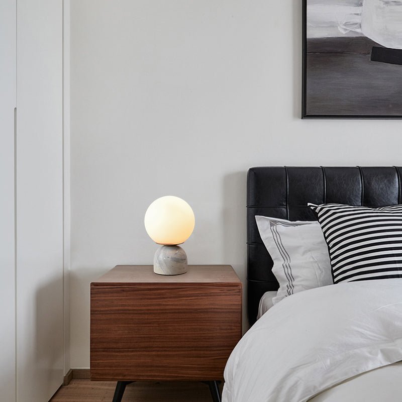 Elegant Marble Desk Lamp with Crystal Clear Glass Shade