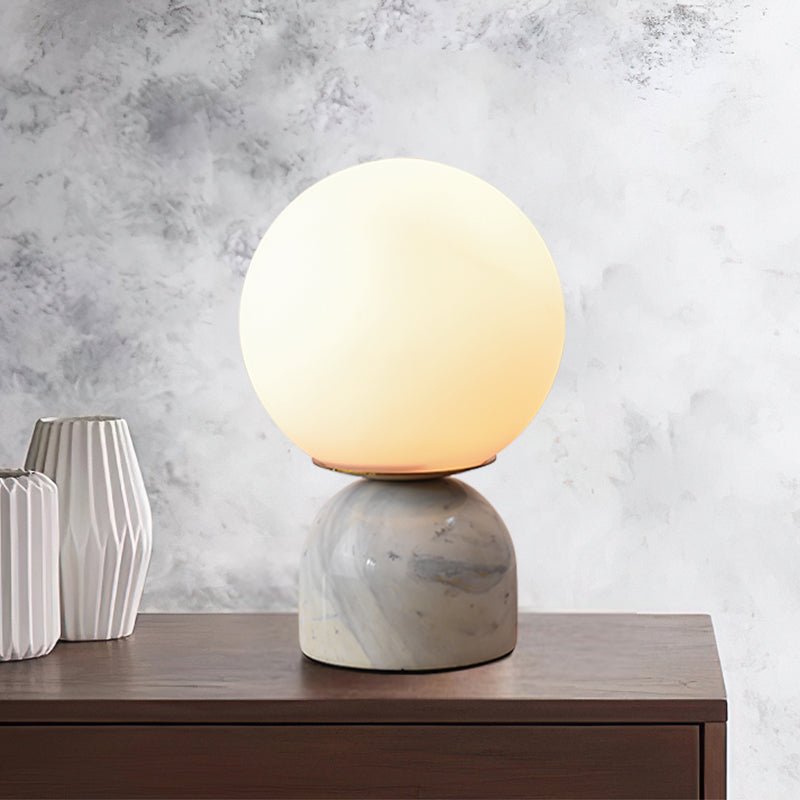 Elegant Marble Desk Lamp with Crystal Clear Glass Shade