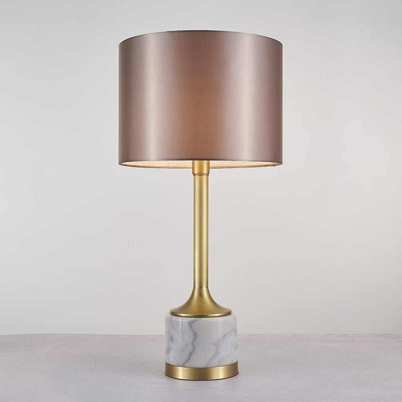 Marble Base Accent Lamp with Soft Weave Shade