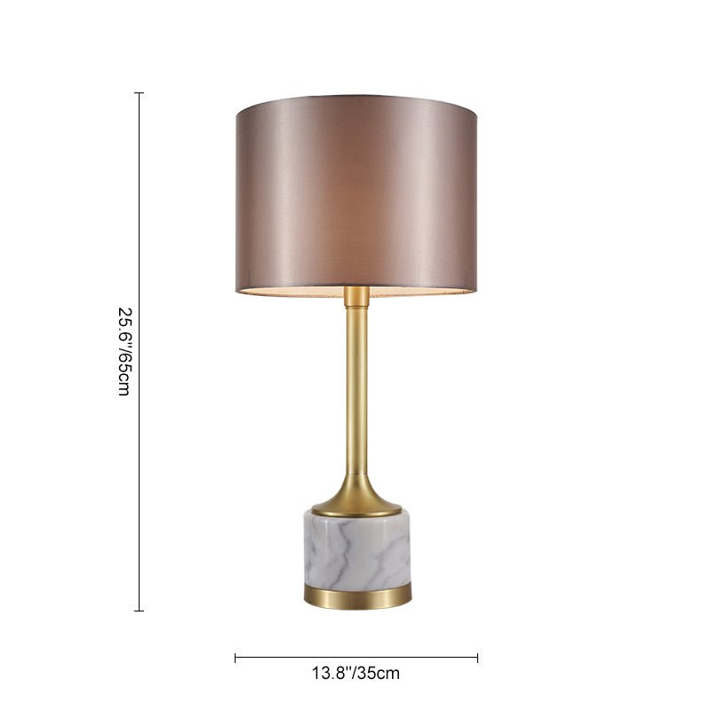 Marble Base Accent Lamp with Soft Weave Shade