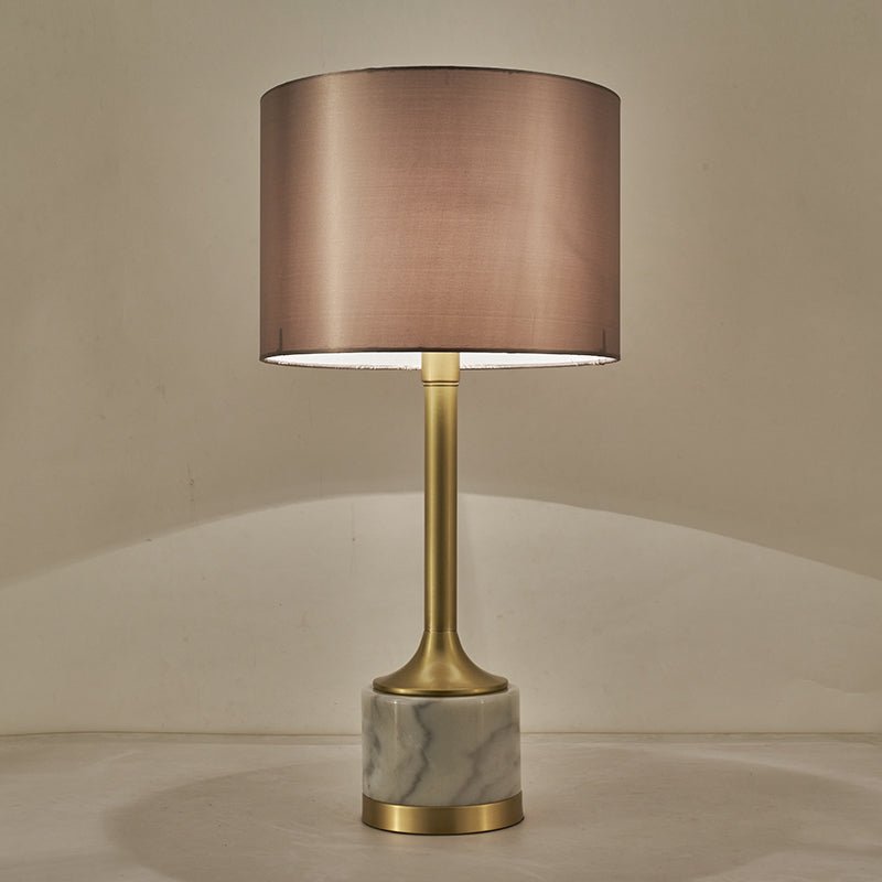 Marble Base Accent Lamp with Soft Weave Shade