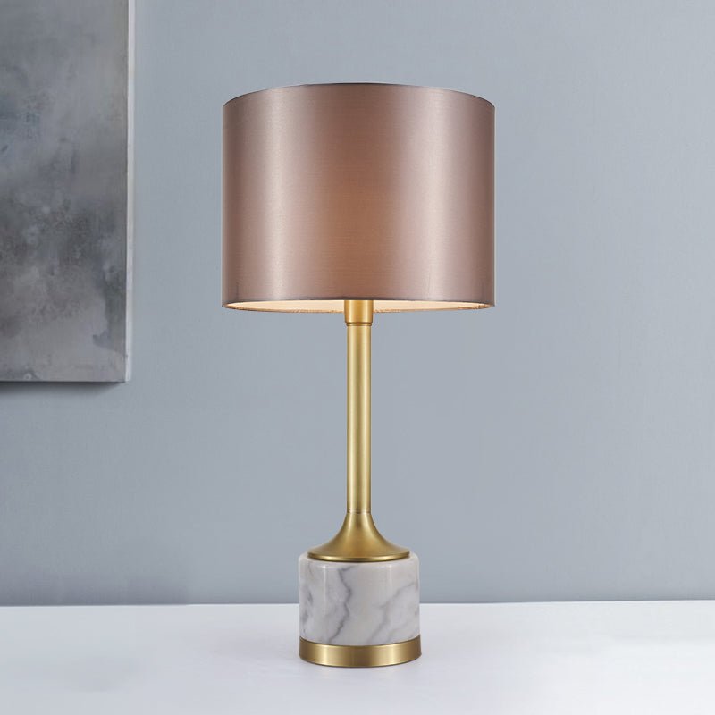 Marble Base Accent Lamp with Soft Weave Shade