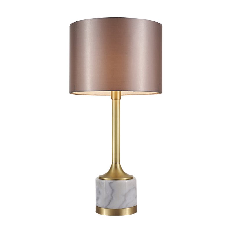 Marble Base Accent Lamp with Soft Weave Shade