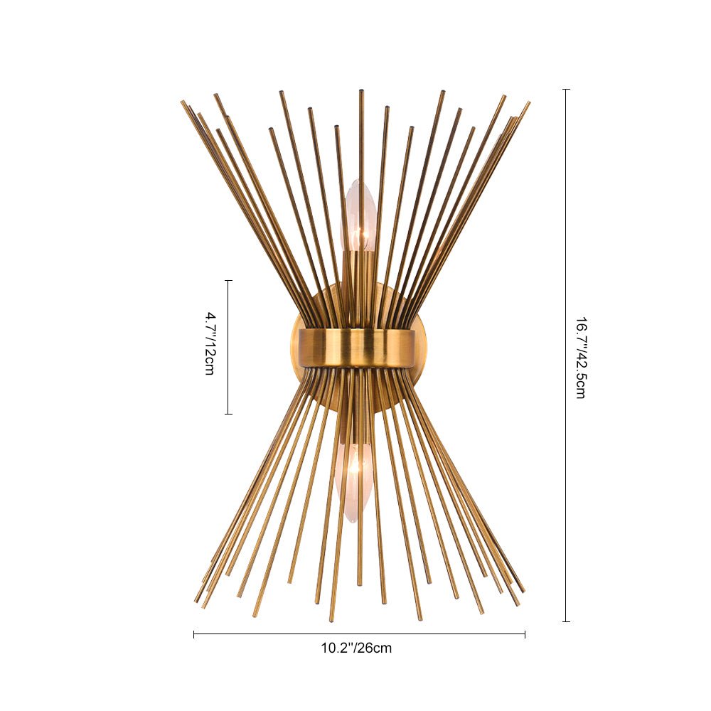 Vintage-Inspired Gold Burst Wall Lamp