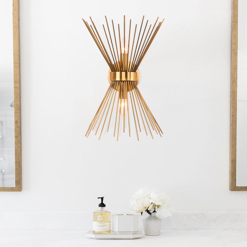 Vintage-Inspired Gold Burst Wall Lamp