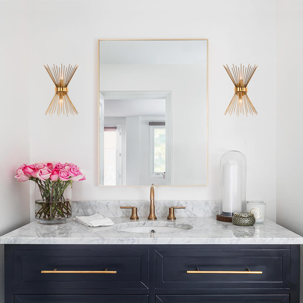 Vintage-Inspired Gold Burst Wall Lamp