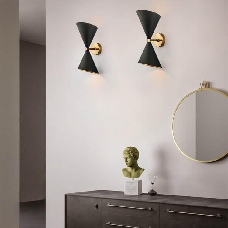 Black Hourglass Silhouette Wall Light