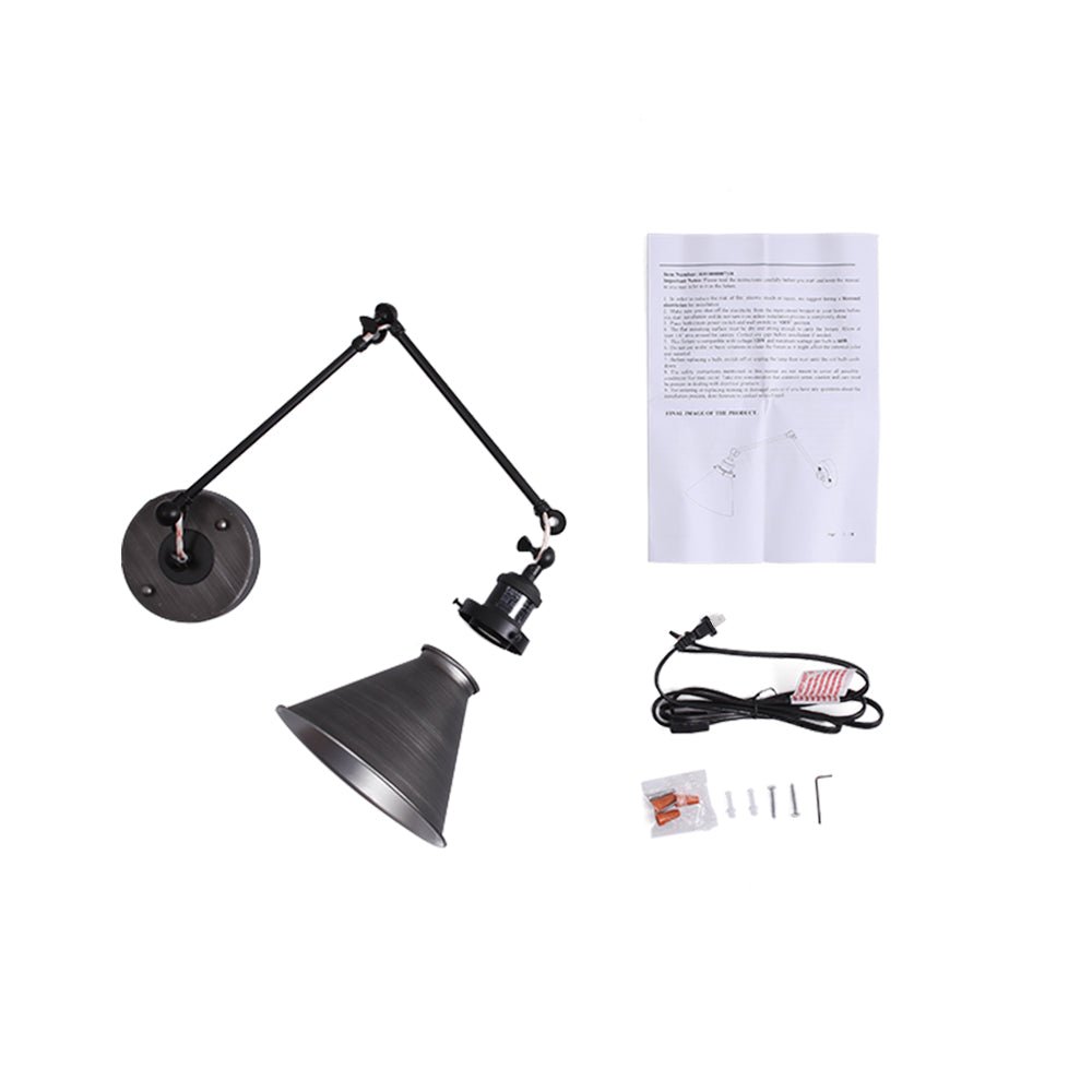 Adjustable Vintage Wall Light with Pivot Arm