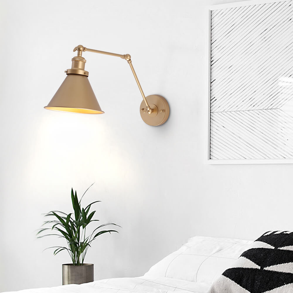 Adjustable Vintage Wall Light with Pivot Arm