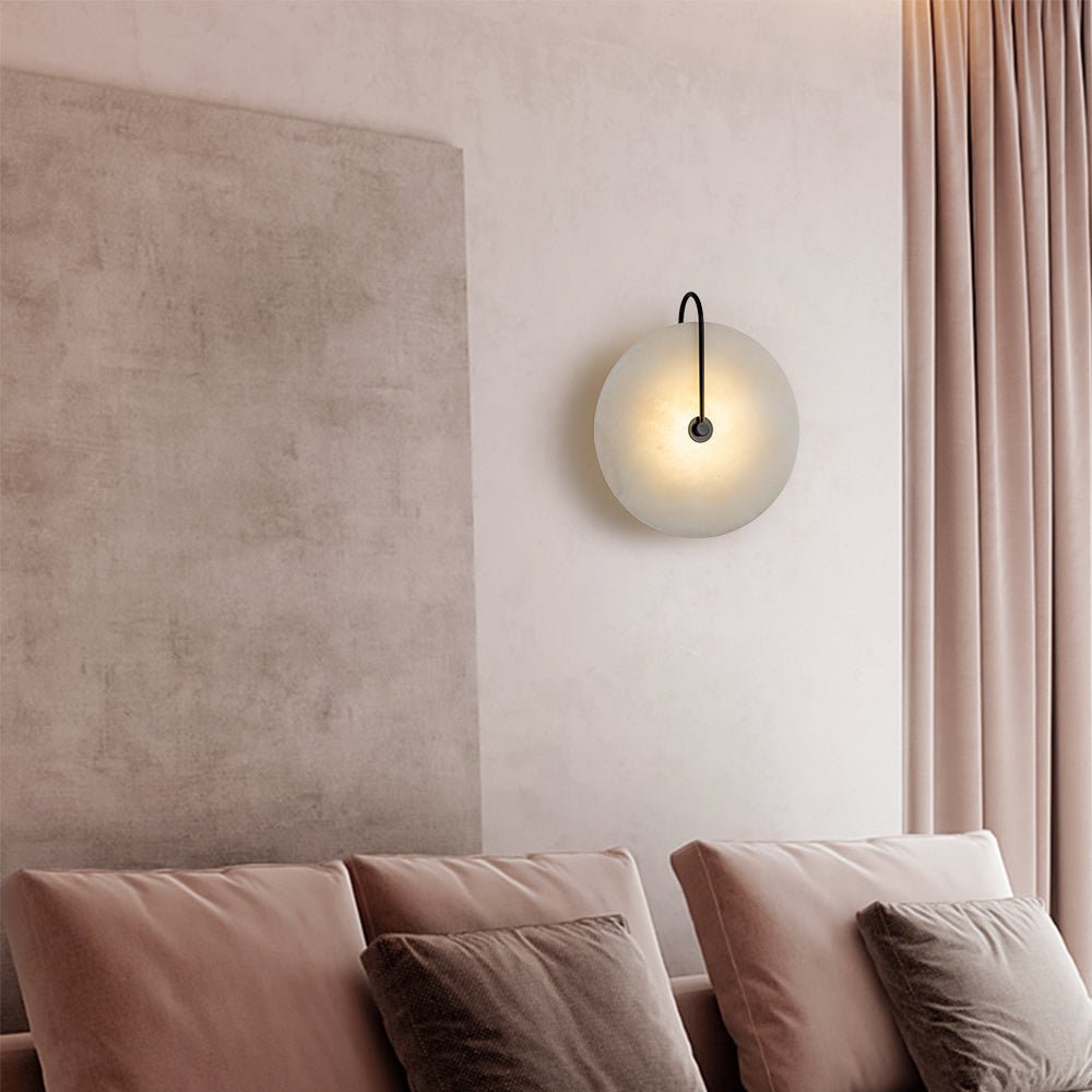 Mid-Century Wall Sconce with Marble Shade
