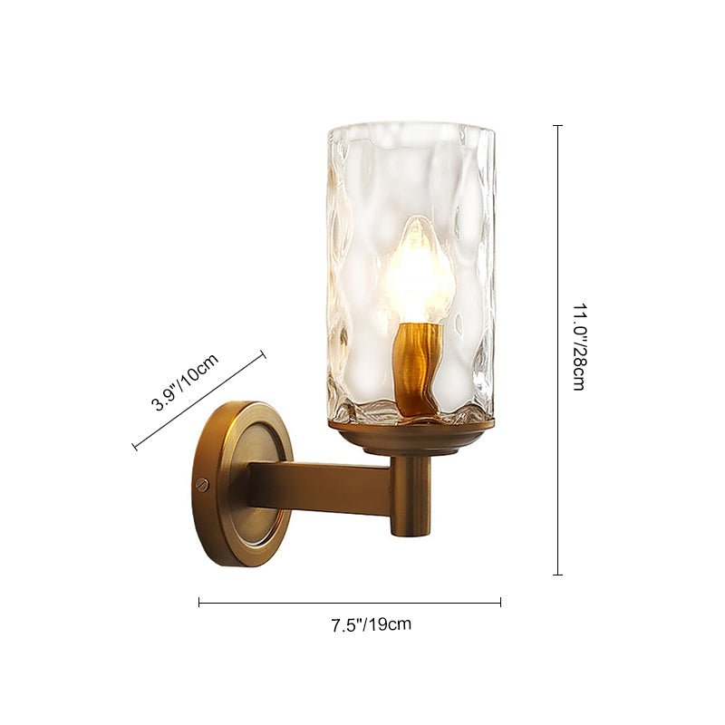 Single Arm Clear Glow Glass Wall Light