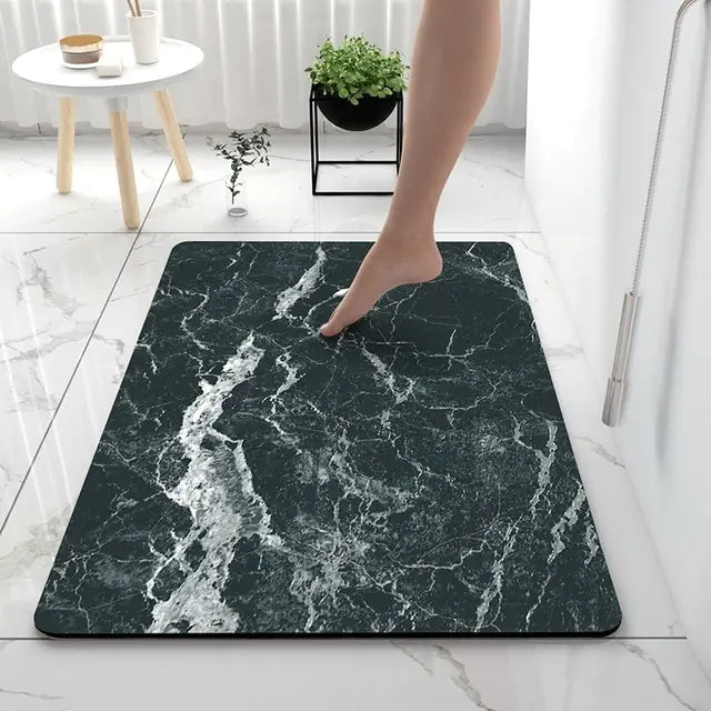 Soft Non-Slip Bath Mat – Luxurious Rug for Bathroom with Marble Look