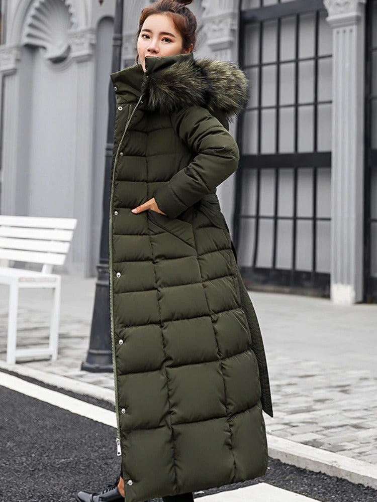 Women's Puffer Winter Trench Coat | Hooded