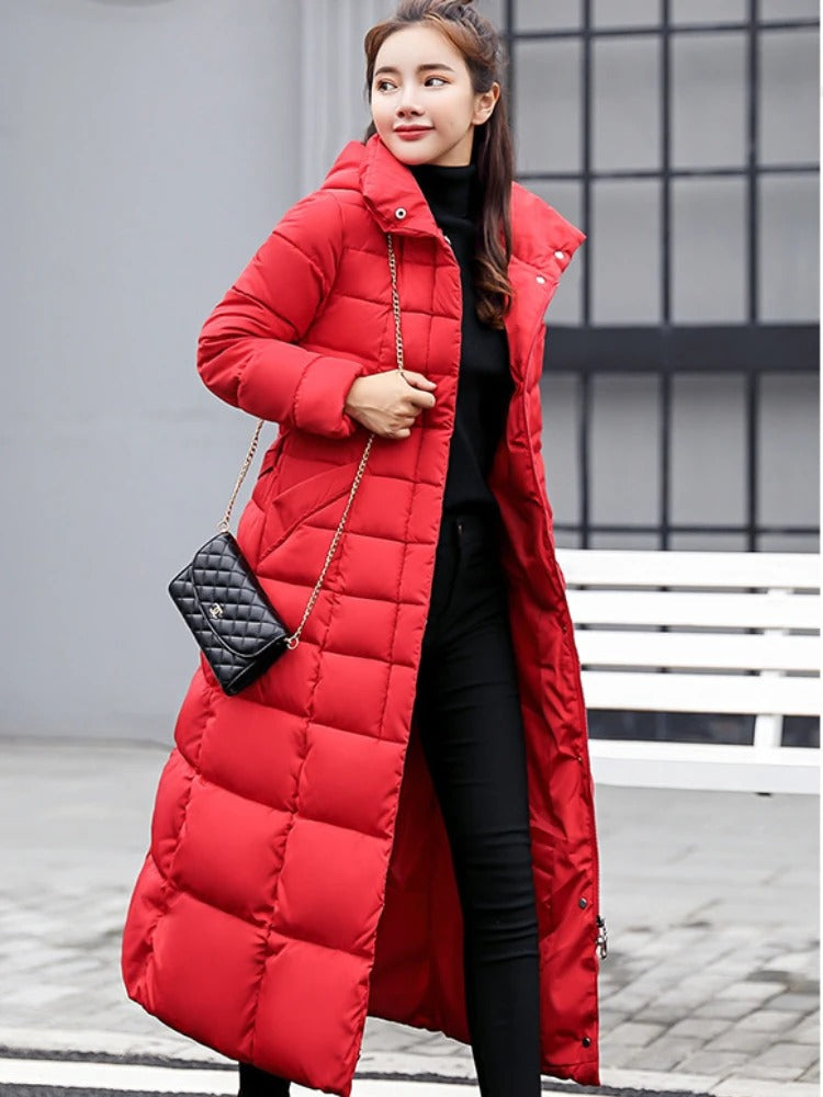 Women's Puffer Winter Trench Coat | Hooded