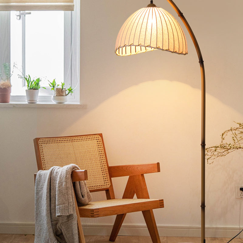 Elegant Arc Lamp Made of Bamboo – Natural Floor Lamp for Living Room