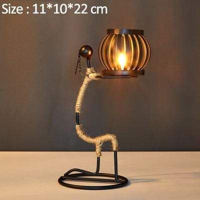 Handmade Metal Candle Holders with Figurine Design, Unique Decor for Living Room