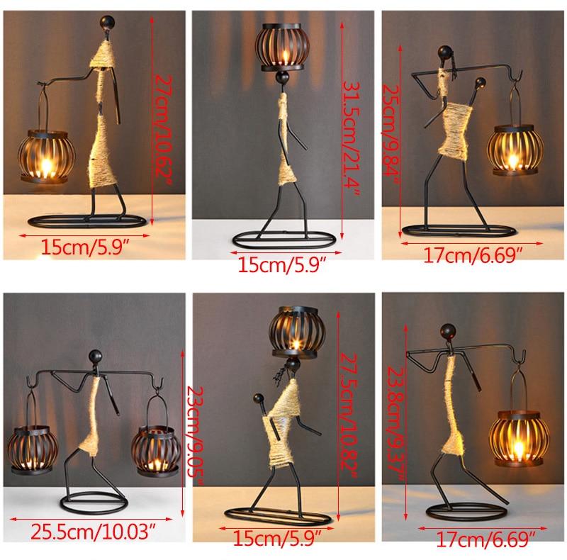 Handmade Metal Candle Holders with Figurine Design, Unique Decor for Living Room